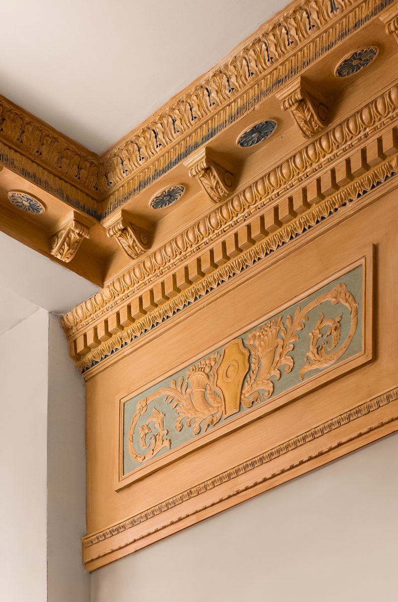 Restored 7-tier plaster molding, White-Haines