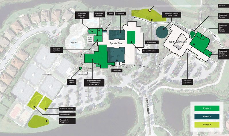Golf Clubhouse Phased Masterplan for the Parkland Country Club in Florida