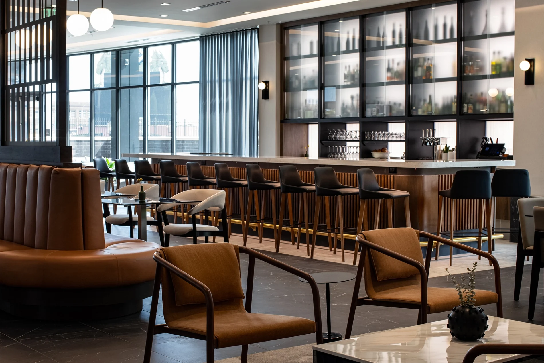 Lounge interior design of the AC Hotel Dayton