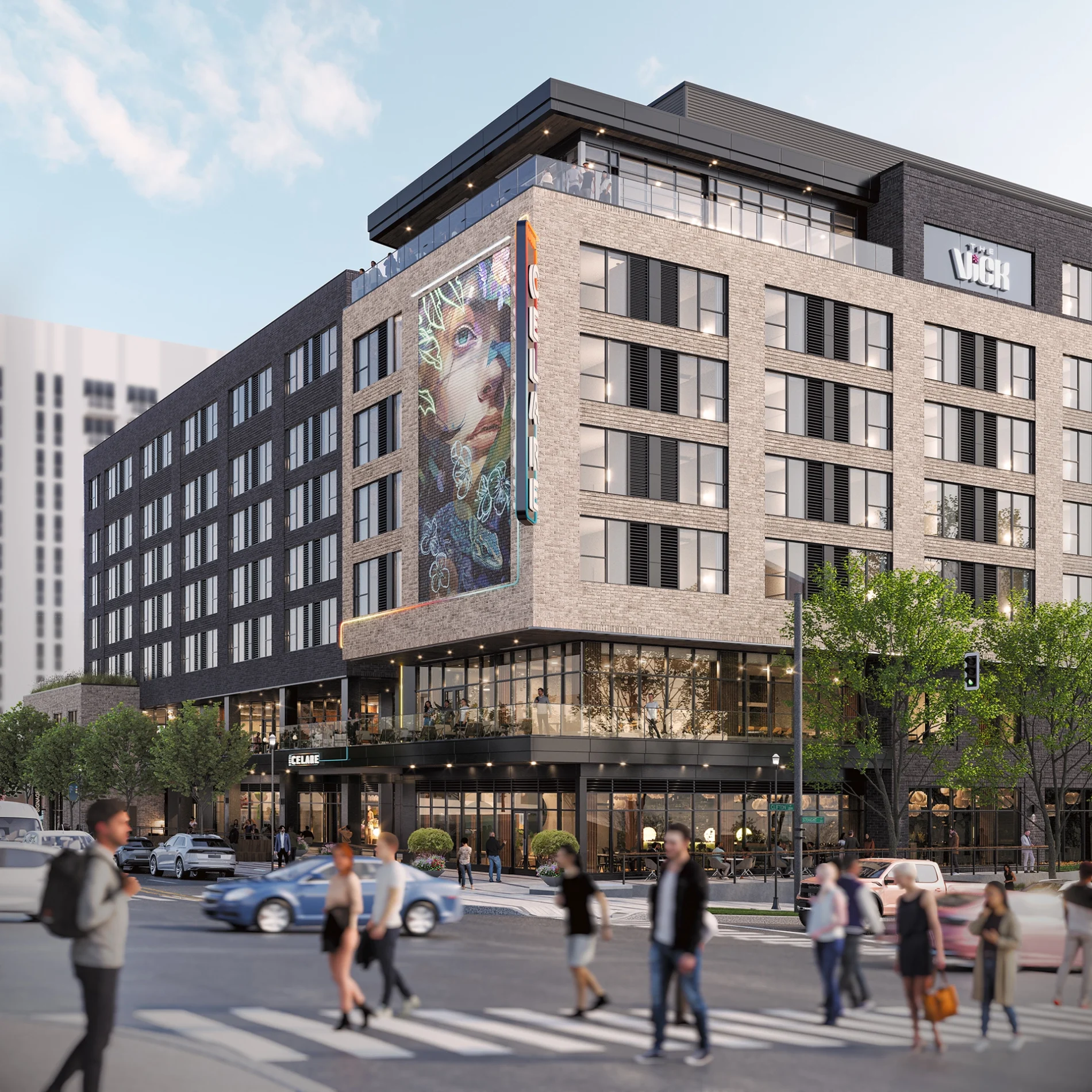 Exterior rendering of Hotel Celare, a Marriott Tribute, in Cincinnati
