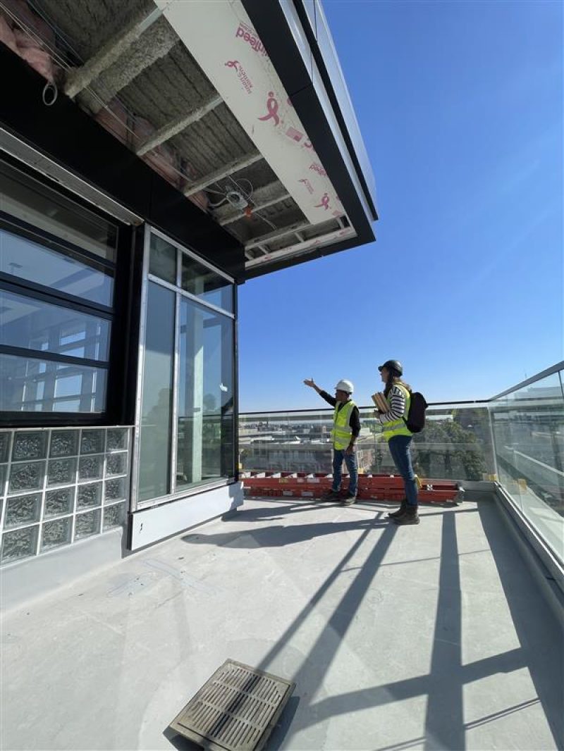 Shawn Conyers and Rachael Smale at a Hotel Celare site visit for Meyers+Associates